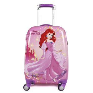Humty Dumty Disney Ariel Pink Polycarbonate 18 Inch / 45.7 cm Kids Hard Luggage Trolley Bag | Travel Bag